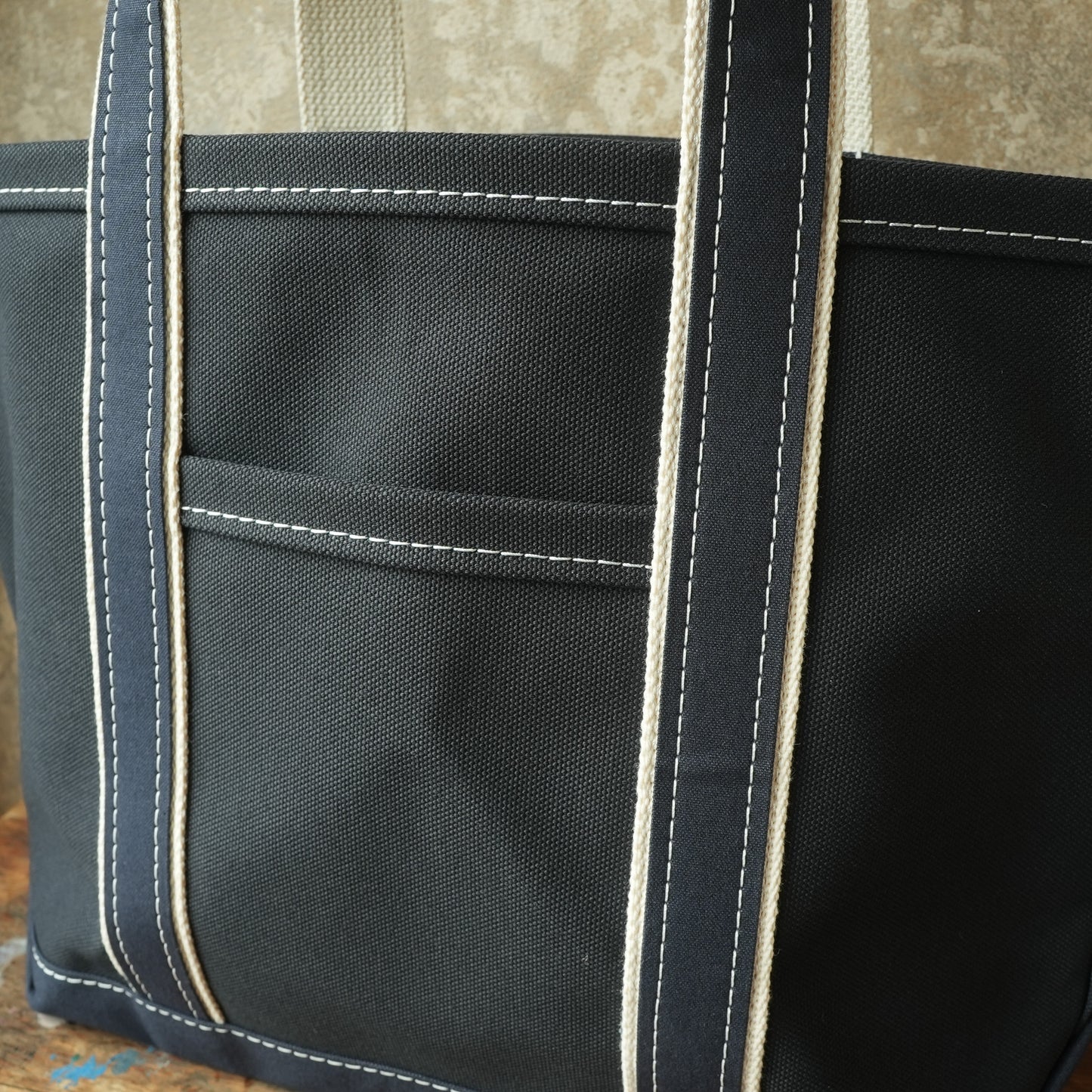 WORKERS_Deluxe Pocket Tote Bag_Dark Navy x Navy Handle_Long