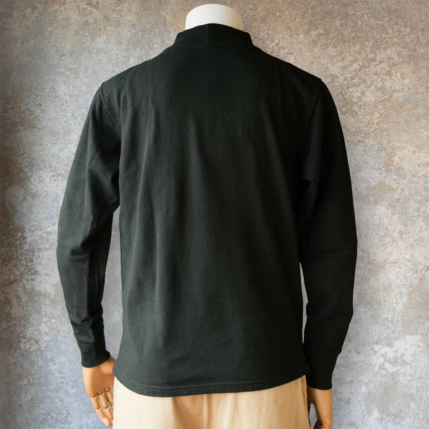 DELUXEWARE_M300-00_MOCK NECK KNIT_BLACK