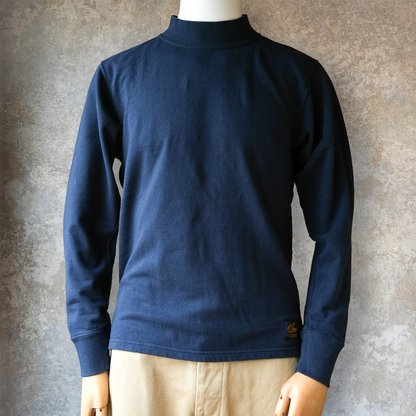 DELUXEWARE_M300-00_MOCK NECK KNIT_BLUE BLACK