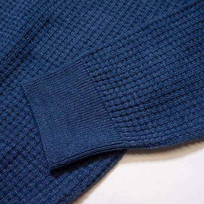 MOON CASTLE_WAFFLE DENIM KNIT_Denim Navy