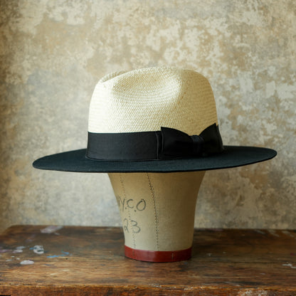 THE H.W.DOG&CO_ D-01169_RAFFIA × WOOL FRONT HAT_Natural × Black