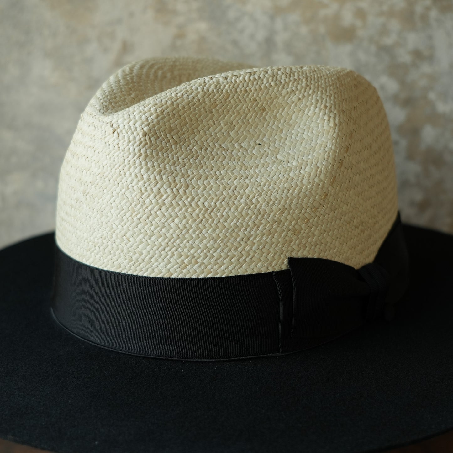 THE H.W.DOG&CO_ D-01169_RAFFIA × WOOL FRONT HAT_Natural × Black