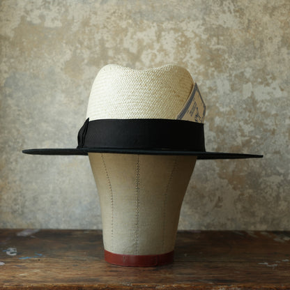 THE H.W.DOG&CO_ D-01169_RAFFIA × WOOL FRONT HAT_Natural × Black