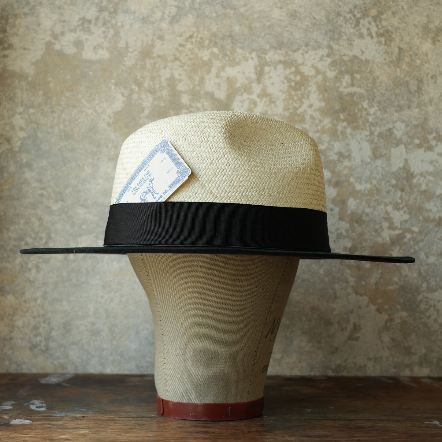 THE H.W.DOG&CO_ D-01169_RAFFIA × WOOL FRONT HAT_Natural × Black