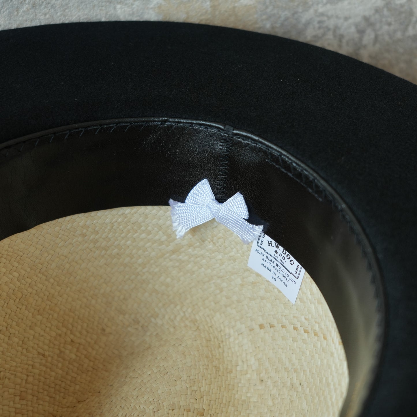 THE H.W.DOG&CO_ D-01169_RAFFIA × WOOL FRONT HAT_Natural × Black
