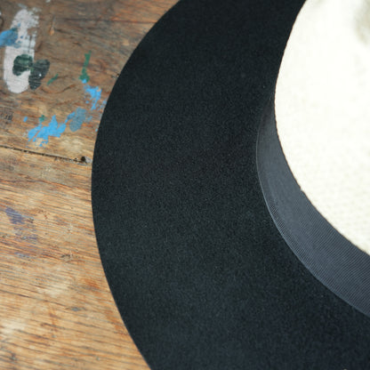 THE H.W.DOG&CO_ D-01169_RAFFIA × WOOL FRONT HAT_Natural × Black