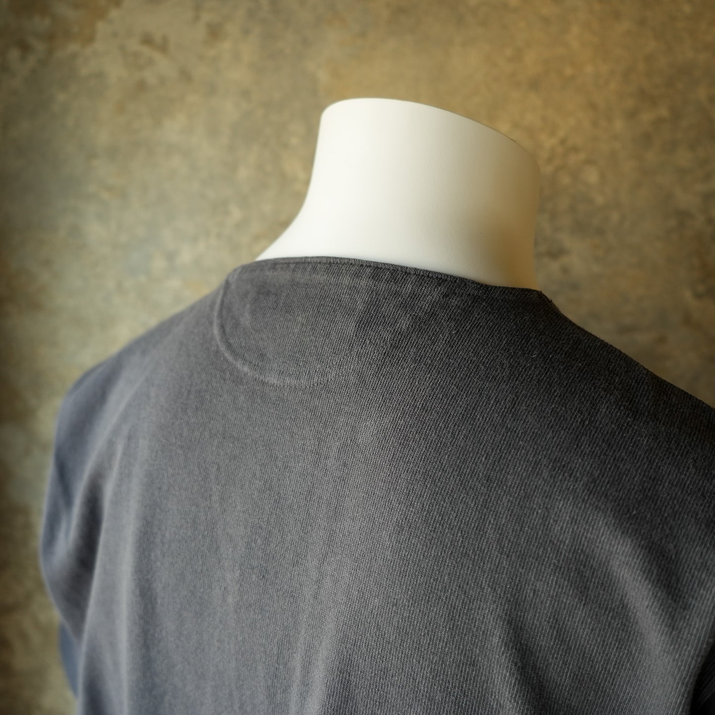 PREQUEL_C1016 Stiff Cotton Henley T-shirt (Black) Henley T-shirt (Black)