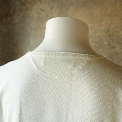 PREQUEL_C1016 Stiff Cotton Henley T-shirt (White) Henley T-shirt (White)