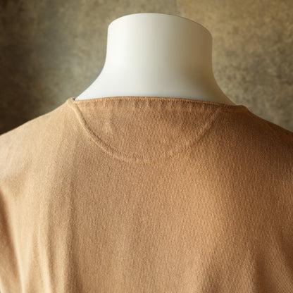 PREQUEL_C1016 Stiff Cotton Henley T-shirt (Brown)