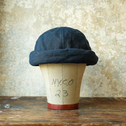 THE H.W.DOG&CO_ D-01166_LINEN CANVAS ROLL CAP - Navy