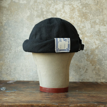 THE H.W.DOG&CO_ D-01166_LINEN CANVAS ROLL CAP - Black