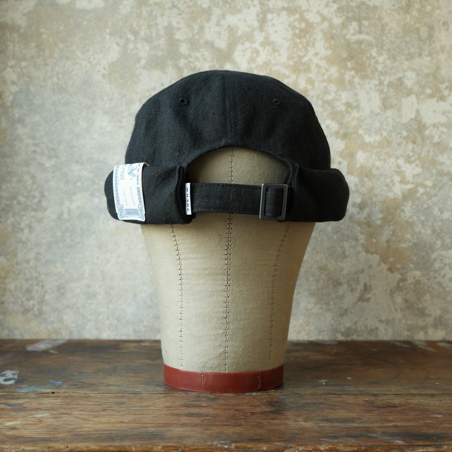 THE H.W.DOG&CO_ D-01166_LINEN CANVAS ROLL CAP - Black