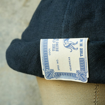 THE H.W.DOG&CO_ D-01166_LINEN CANVAS ROLL CAP - Navy