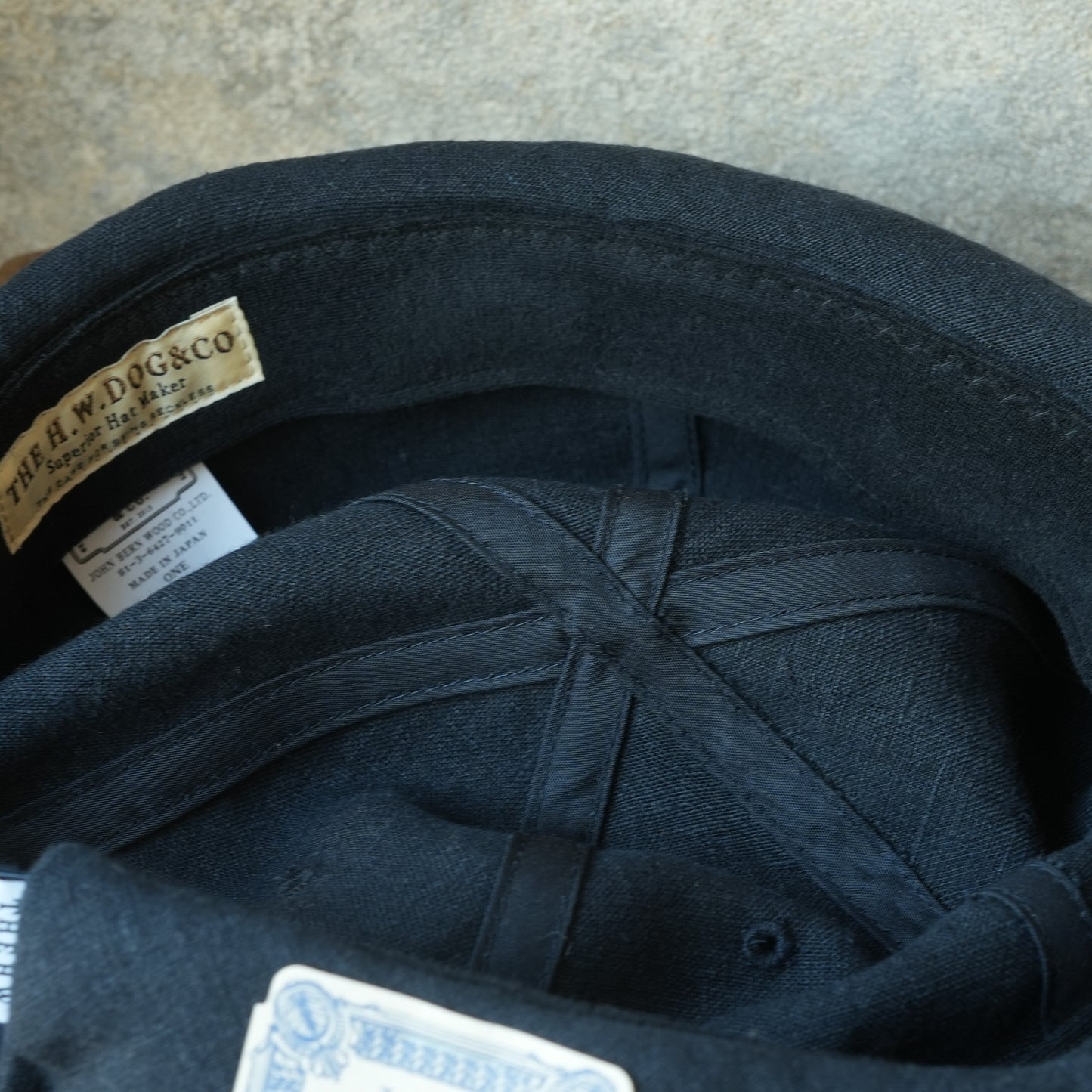 THE H.W.DOG&CO_ D-01166_LINEN CANVAS ROLL CAP - Navy
