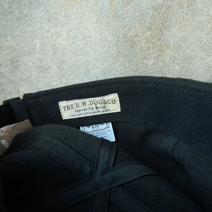 THE H.W.DOG&CO_ D-01166_LINEN CANVAS ROLL CAP - Black