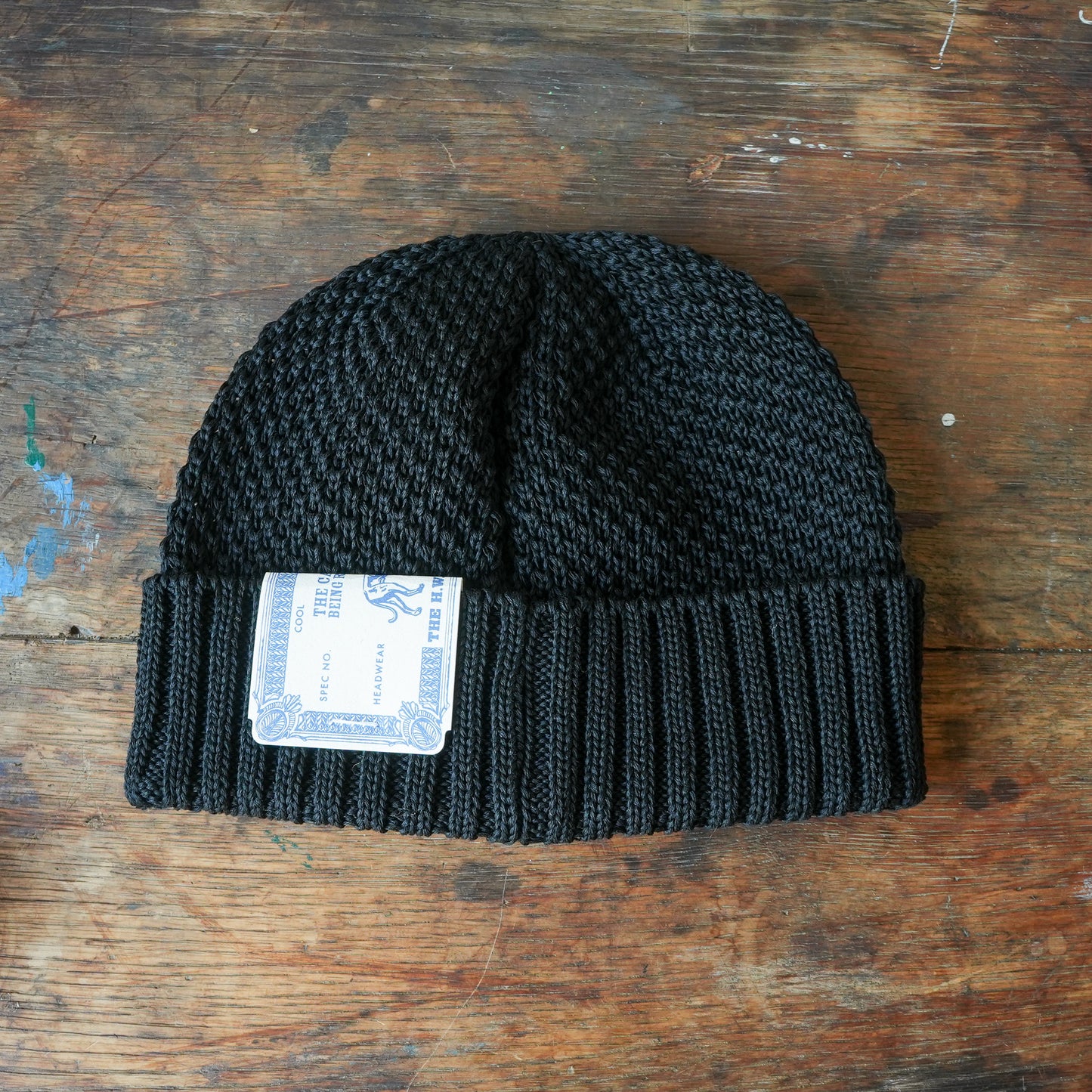 THE H.W.DOG&CO_ D-01221_SEED STITCH KNIT CAP_Black