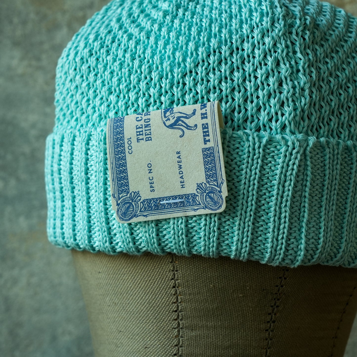 THE H.W.DOG&CO_ D-01221_SEED STITCH KNIT CAP_Blue