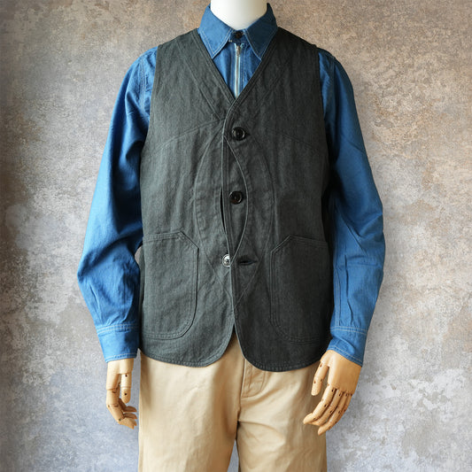 TCB Jeans_Huntsman Vest_Covert Herringbone