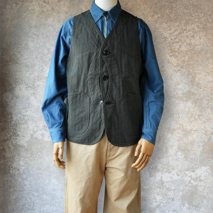 TCB Jeans_Huntsman Vest_Covert Herringbone