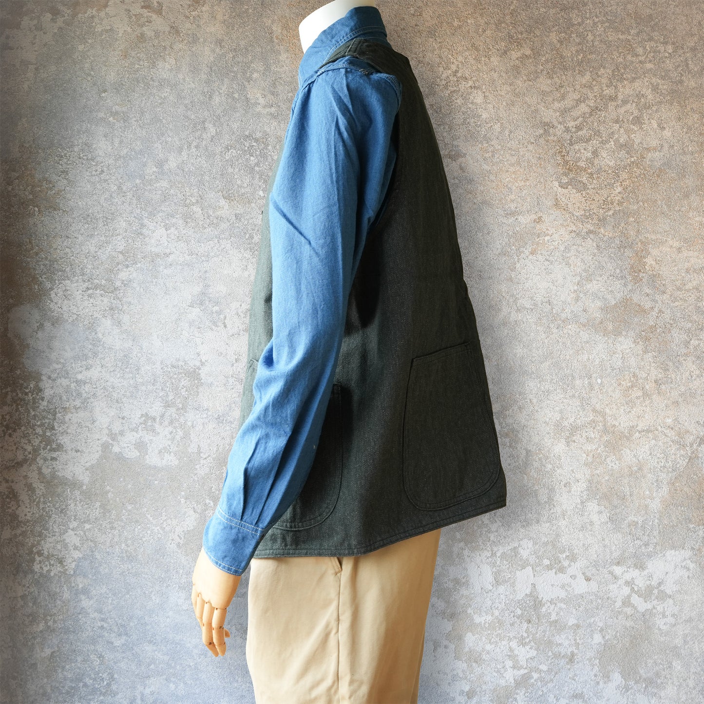 TCB Jeans_Huntsman Vest_Covert Herringbone