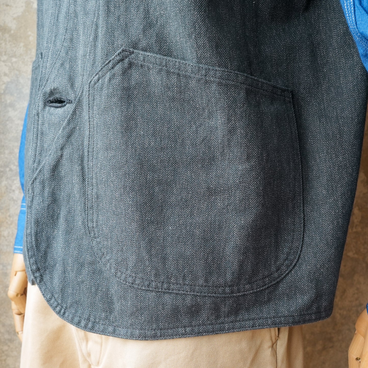 TCB Jeans_Huntsman Vest_Covert Herringbone