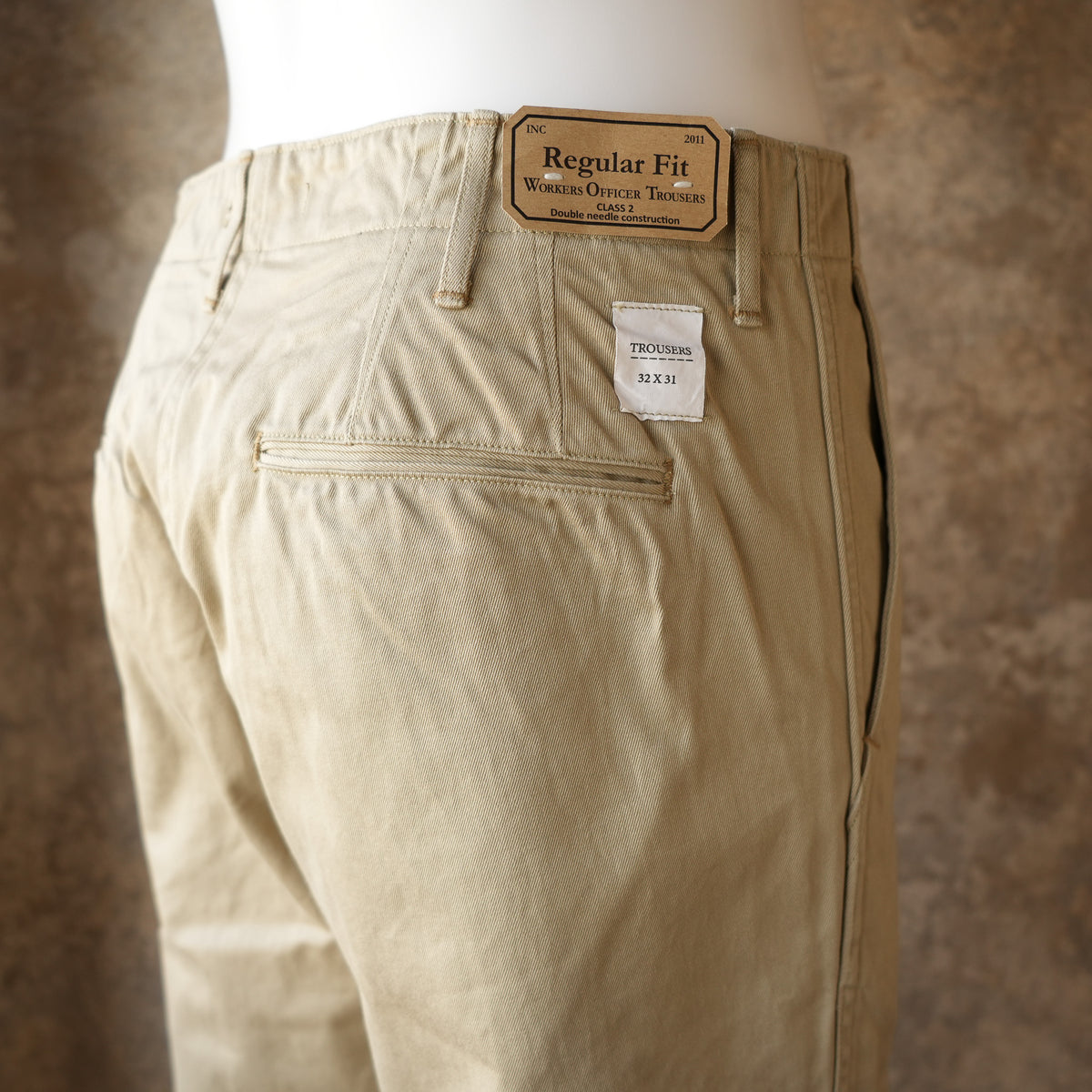 WORKERS_ Officer Trousers, Regular Fit / Khaki No-1, 10 oz Chino