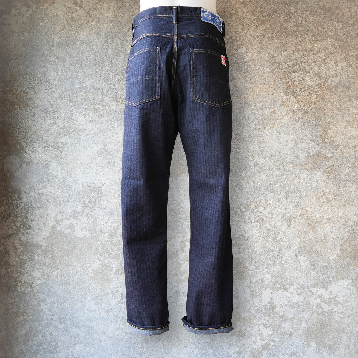 WORKERS_Lot 815 Work Pants_12 oz, Grey Back Indigo Herringbone
