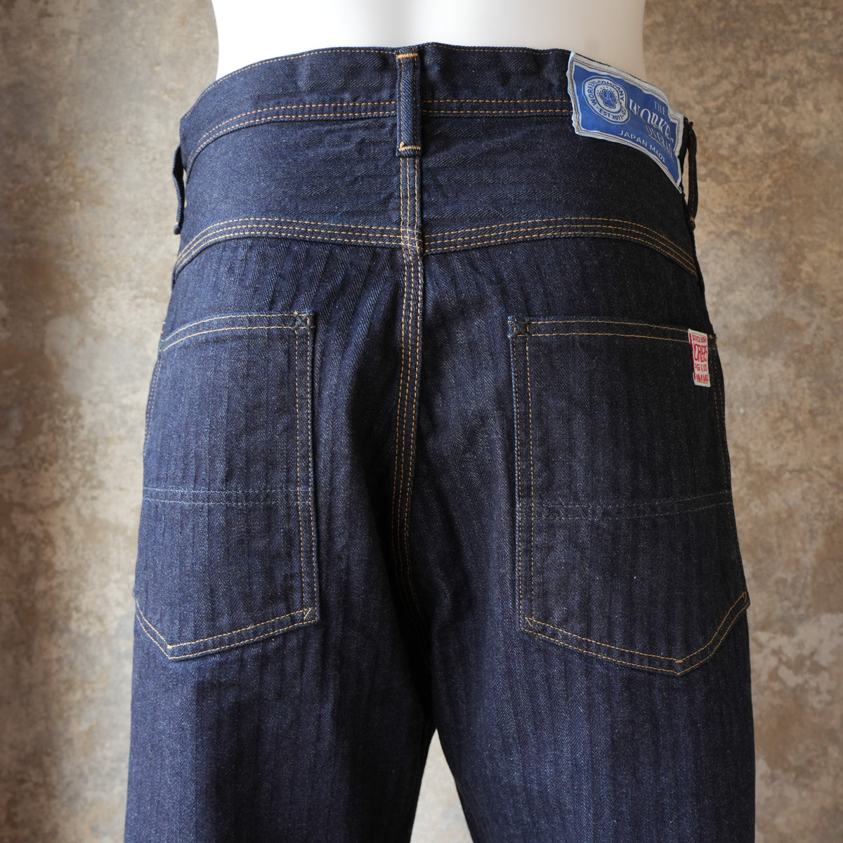 WORKERS_Lot 815 Work Pants_12 oz, Grey Back Indigo Herringbone
