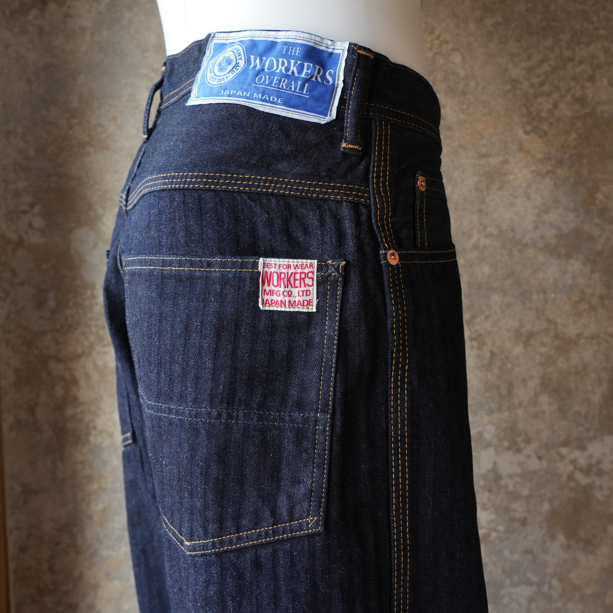 WORKERS_Lot 815 Work Pants_12 oz, Grey Back Indigo Herringbone