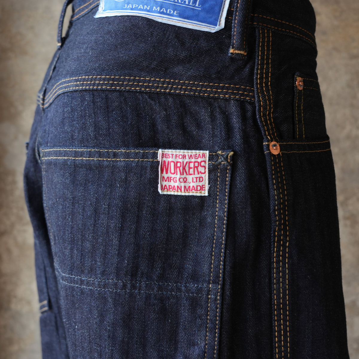 WORKERS_Lot 815 Work Pants_12 oz, Grey Back Indigo Herringbone