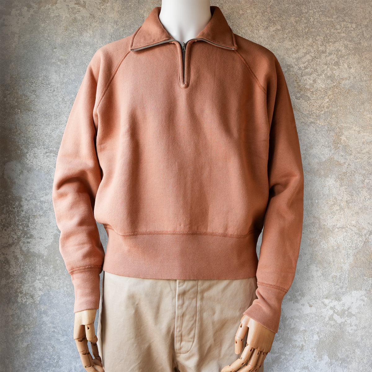 G&F Co._HALF-ZIP SWEATSHIRT_RUST