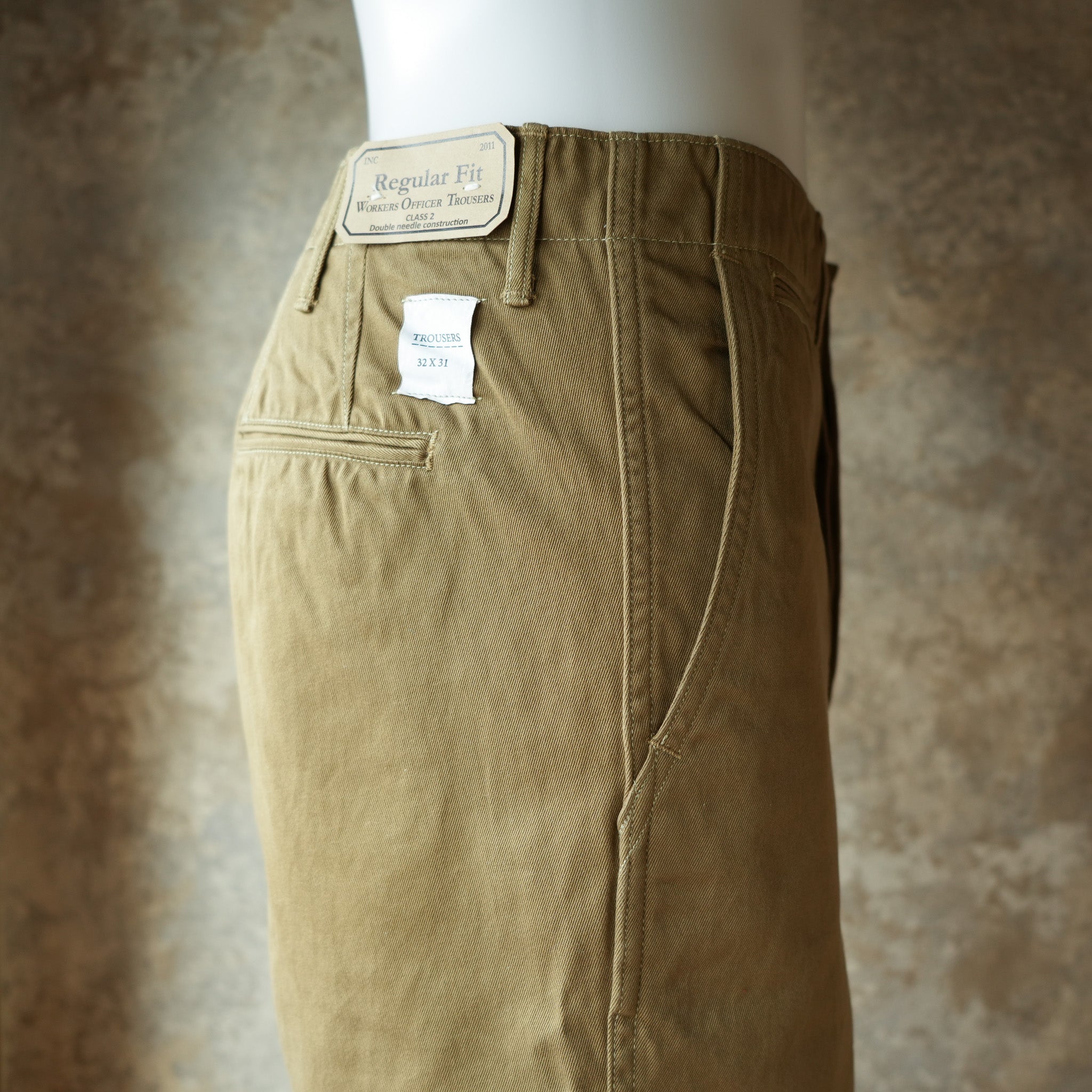 WORKERS_ Officer Trousers, Regular Fit / USMC Khaki_10 oz Chino