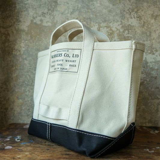 WORKERS_Tool Bag, Medium-Short Handle, Ecru x Black