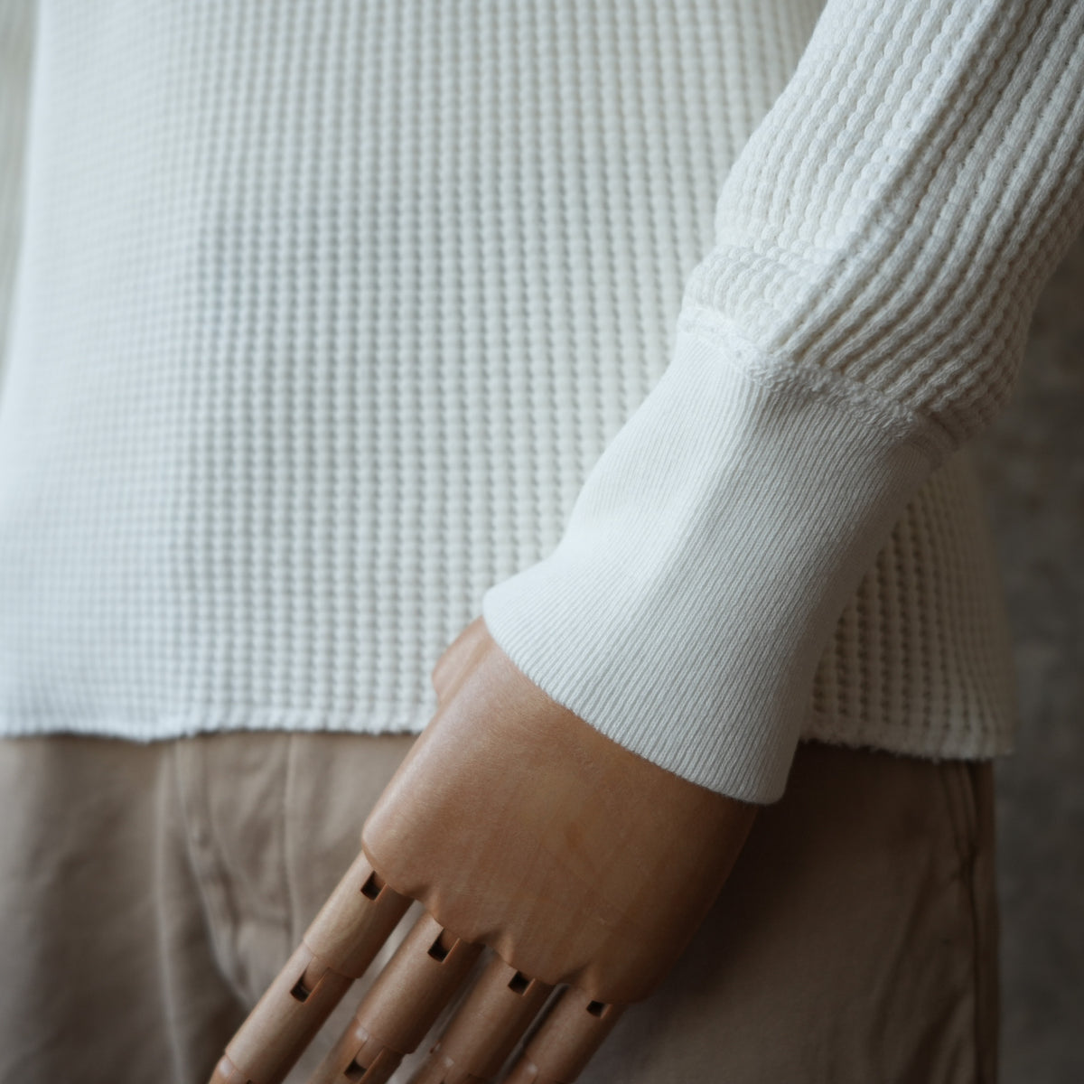 UES_60BW_BIG WAFFLE T-SHIRT_OFF WHITE
