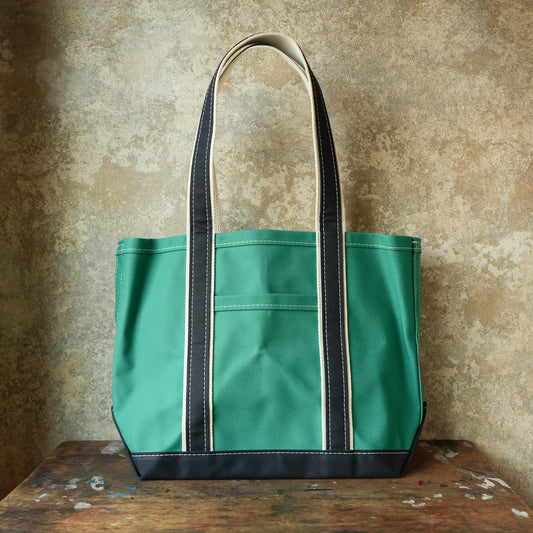WORKERS_Deluxe Pocket Tote Bag_Green x Navy Handle_Long