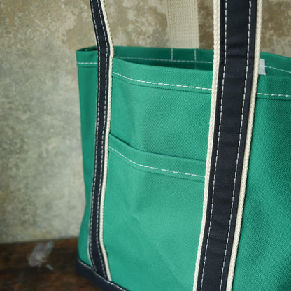WORKERS_Deluxe Pocket Tote Bag_Green x Navy Handle_Long