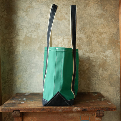WORKERS_Deluxe Pocket Tote Bag_Green x Navy Handle_Long