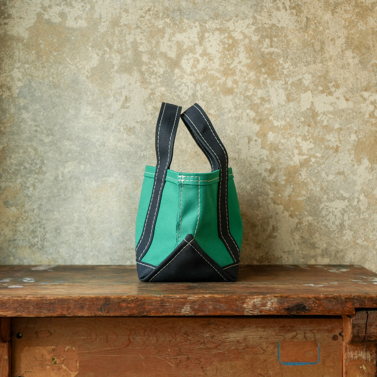 WORKERS_Deluxe Tote, Mini_Green x Navy