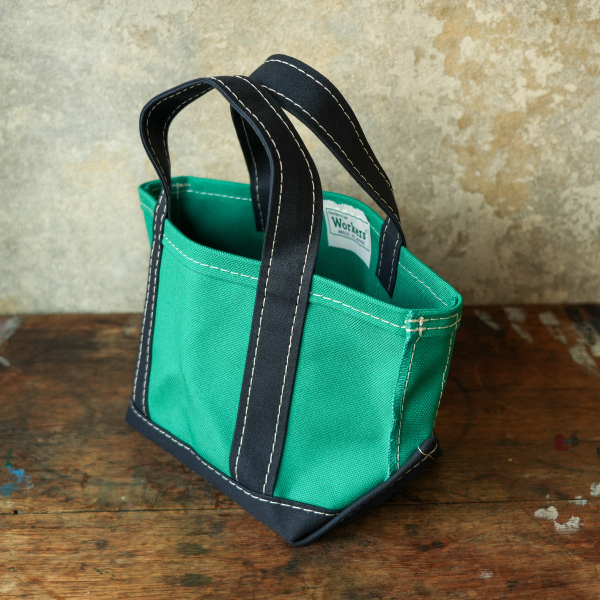 WORKERS_Deluxe Tote, Mini_Green x Navy