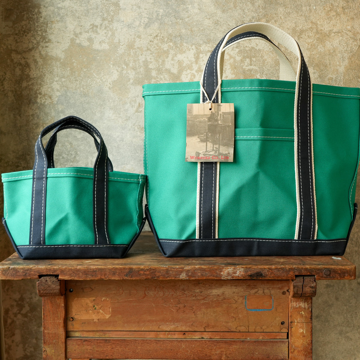WORKERS_Deluxe Tote, Mini_Green x Navy