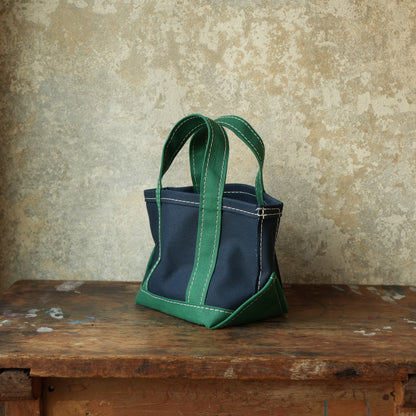 WORKERS_Deluxe Tote, Mini_Dark Navy x Green