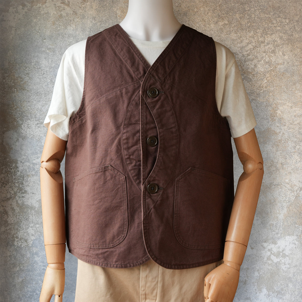 TCB Jeans_Huntsman Vest_Brown Duck