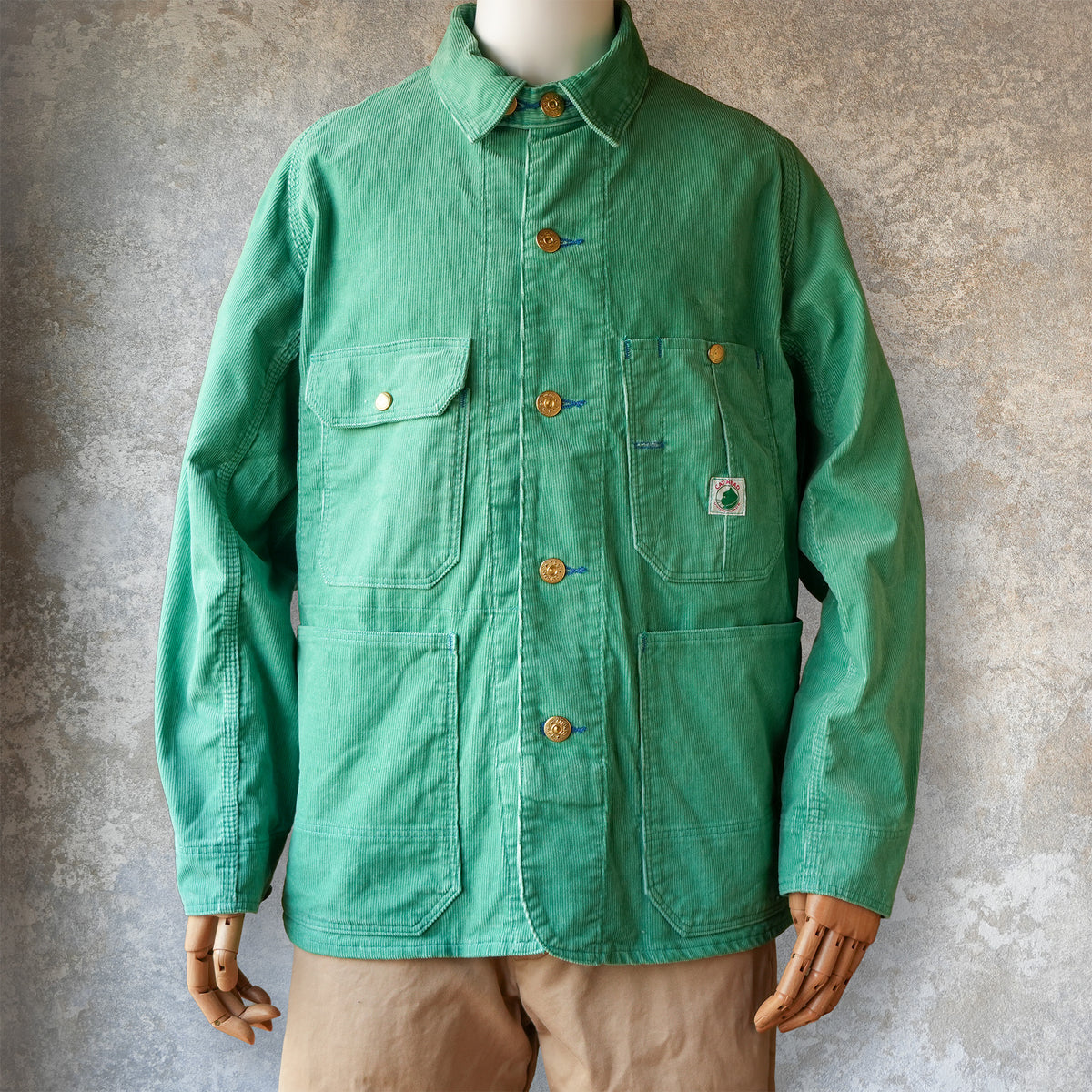 TCB Jeans_Cat Head Jacket Green Apple Corduroy
