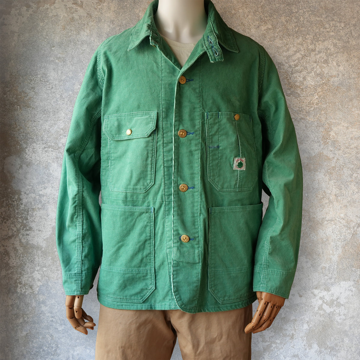TCB Jeans_Cat Head Jacket Green Apple Corduroy