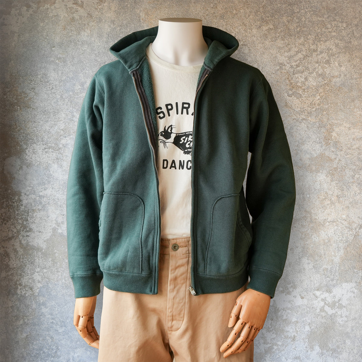 DELUXEWARE_SPZ-00_FULLZIP PARKA PLAIN_D.GREEN