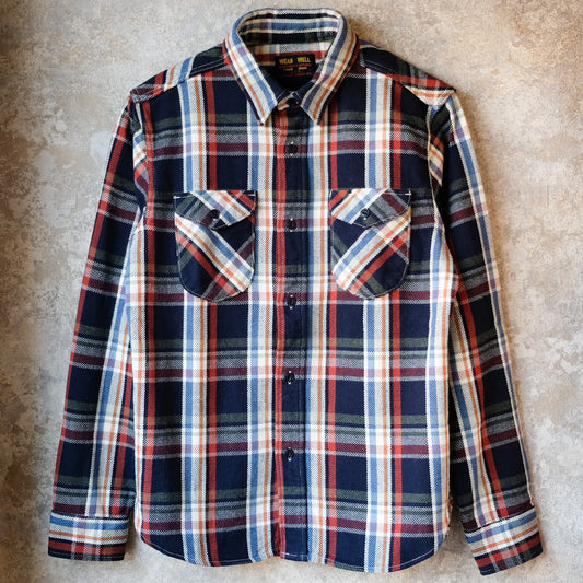 UES_502553_05_3_Yarn-dyed heavy flannel shirt_Navy 