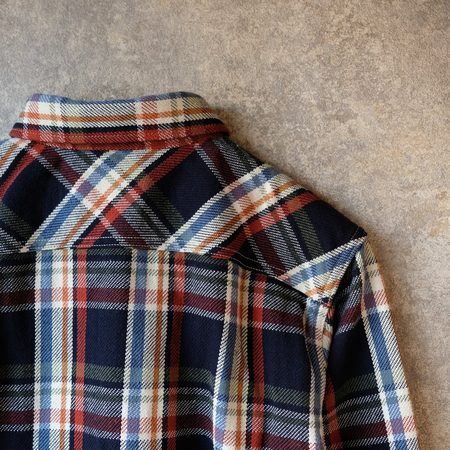 UES_502553_05_3_Yarn-dyed heavy flannel shirt_Navy 