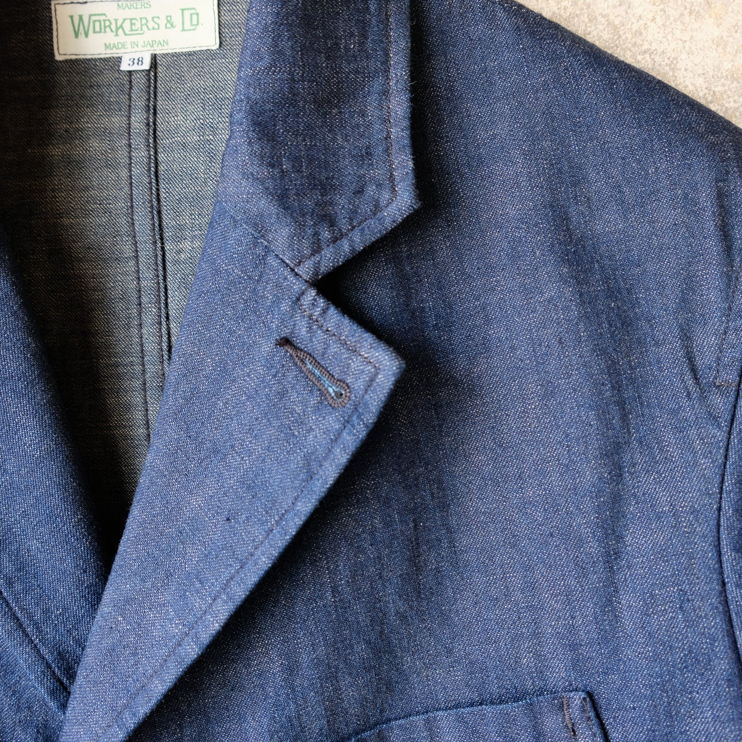 WORKERS_Lounge Jacket, 8oz GR Back Denim