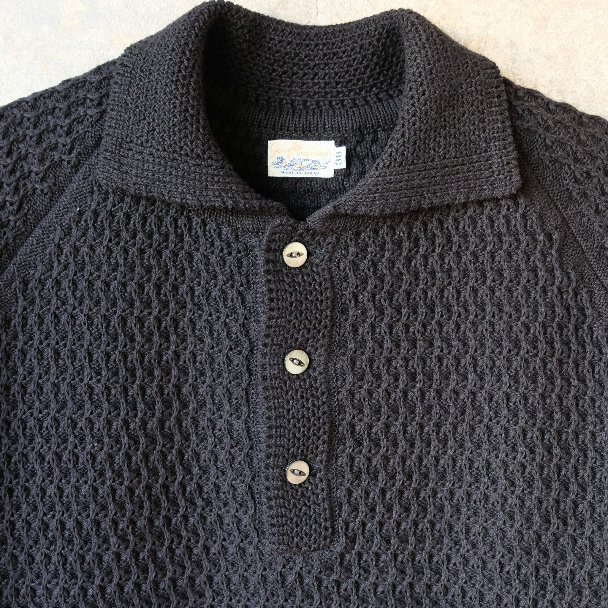 G&F Co._KNIT POLO SHIRT_BLACK – JeansShopSpiral