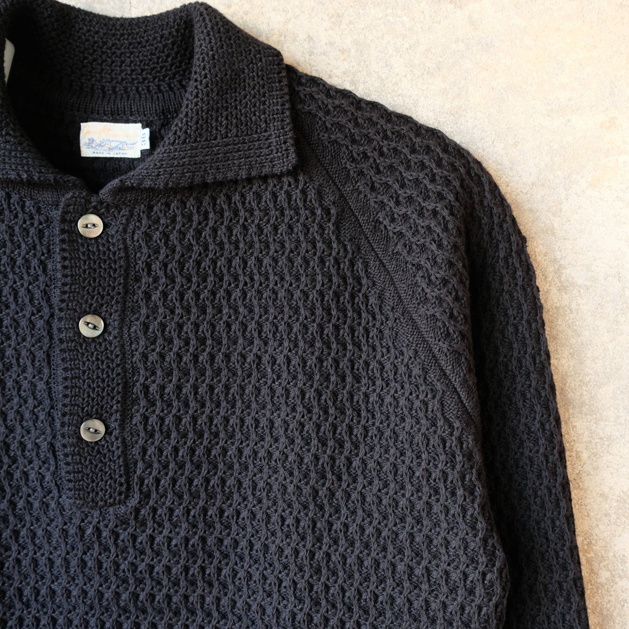 G&F Co._KNIT POLO SHIRT_BLACK – JeansShopSpiral